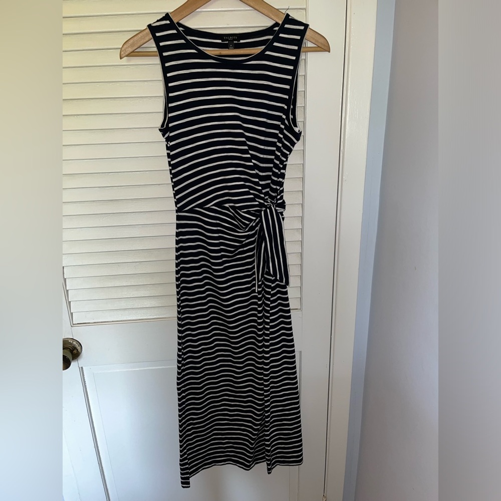 Talbots Cotton Striped Maxi Dress - Petite S